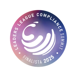 Selo de finalista 2025 do Leaders League Compliance Summit